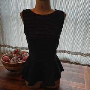 Bisou Bisou Black Peplum Top
